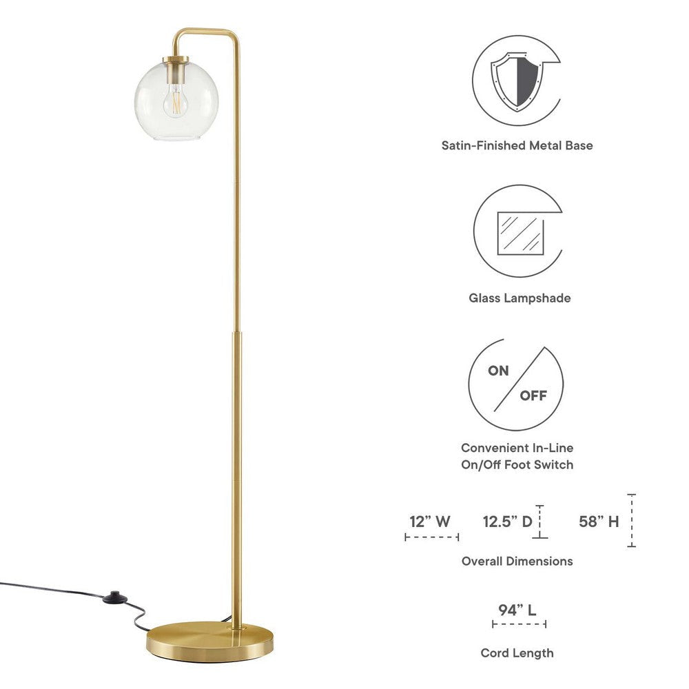 Silo Glass Globe Glass and Metal Floor Lamp  - No Shipping Charges