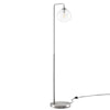 Modway Silo Glass Globe Glass and Metal Floor Lamp in Satin Nickel