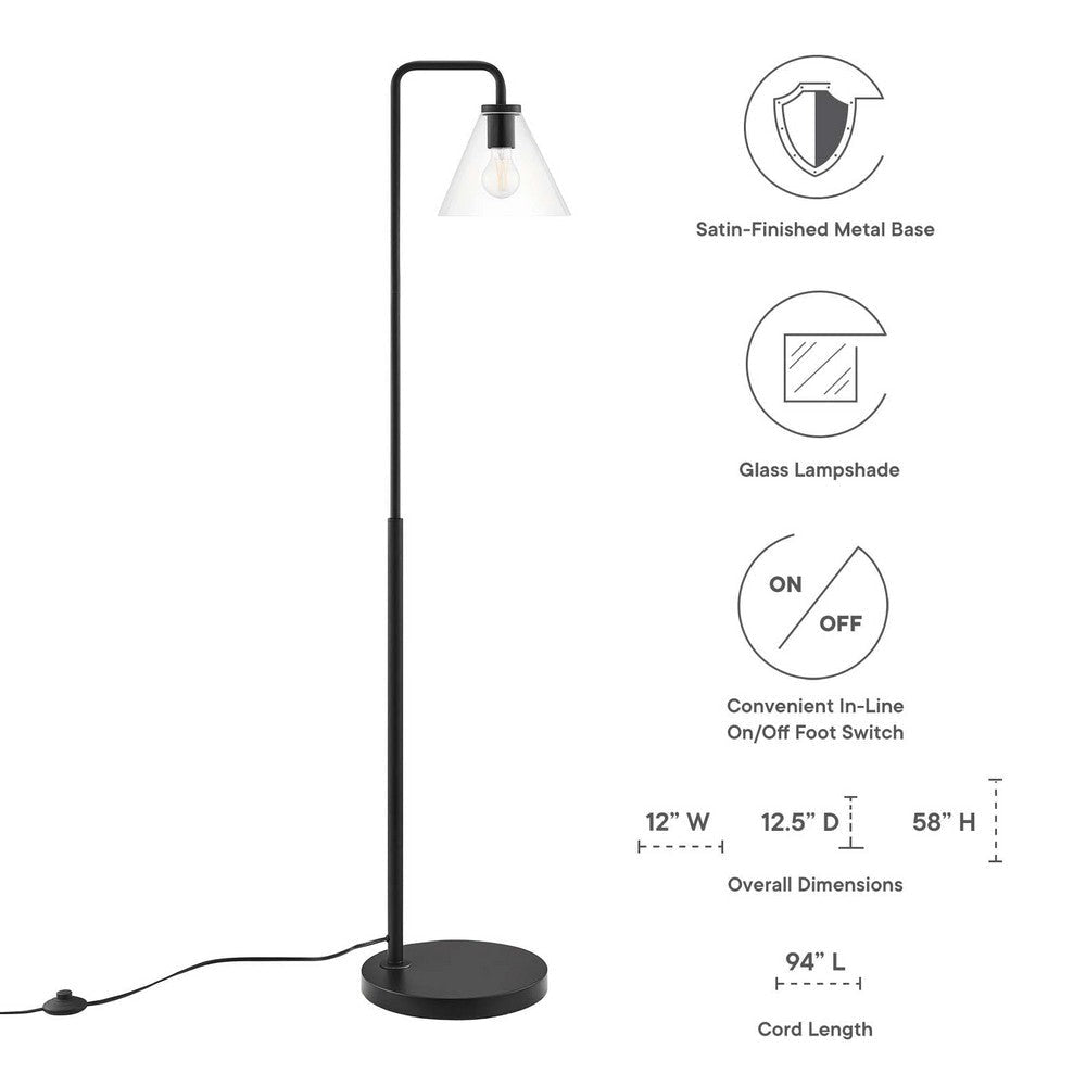 Element Transparent Glass Glass and Metal Floor Lamp  - No Shipping Charges