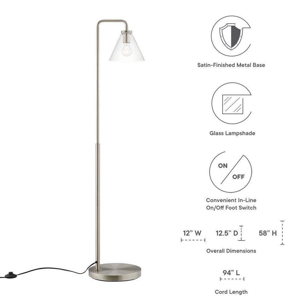 Element Transparent Glass Glass and Metal Floor Lamp  - No Shipping Charges