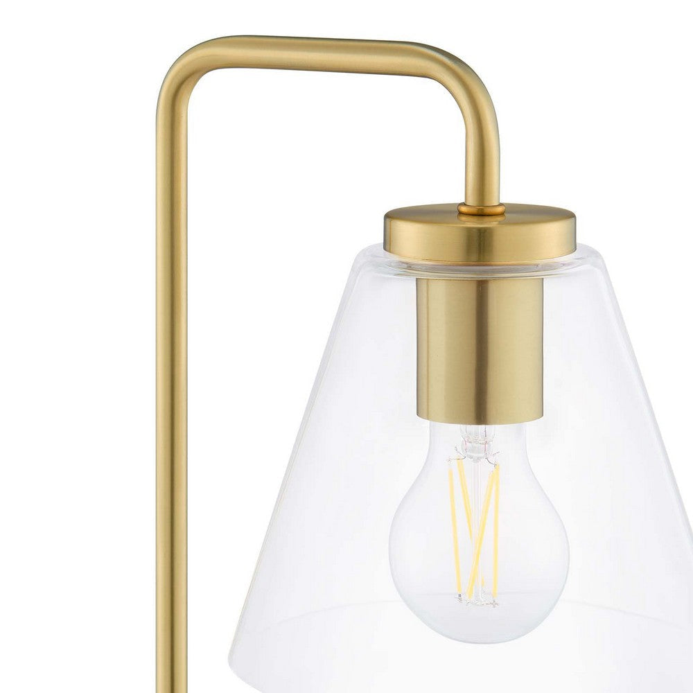 Modway Element Glass Table Lamp in Satin Brass