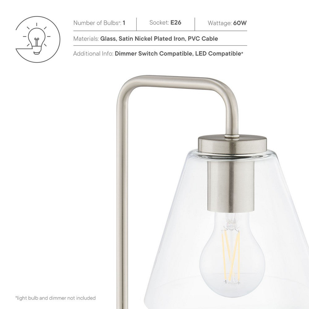 Element Glass Table Lamp by Modway| Silver