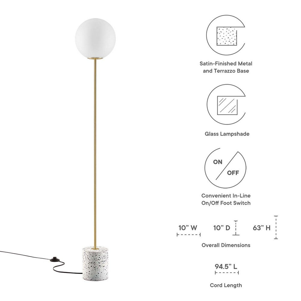 Logic Terrazzo Floor Lamp by Modway| White
