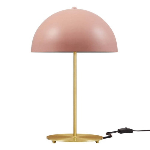 Modway Ideal Metal Table Lamp in Pink Satin Brass