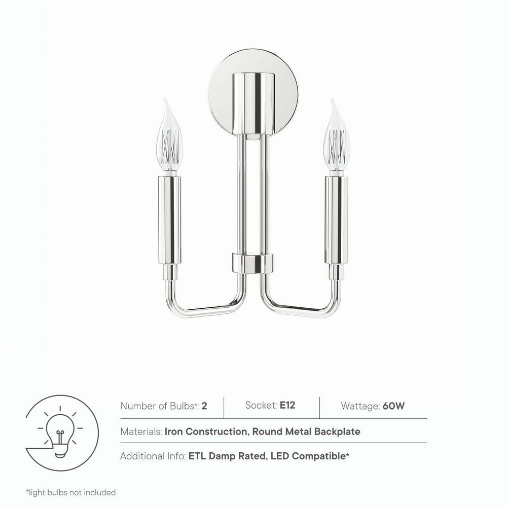 Rekindle 2-Light Wall Sconce by Modway| Silver