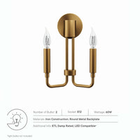 Rekindle 2-Light Wall Sconce by Modway| Brown