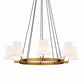 Modway Surround 8-Light Chandelier in White Satin Brass MDY-EEI-5641-WHI-SBR