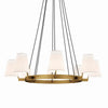 Modway Surround 8-Light Chandelier in White Satin Brass MDY-EEI-5641-WHI-SBR