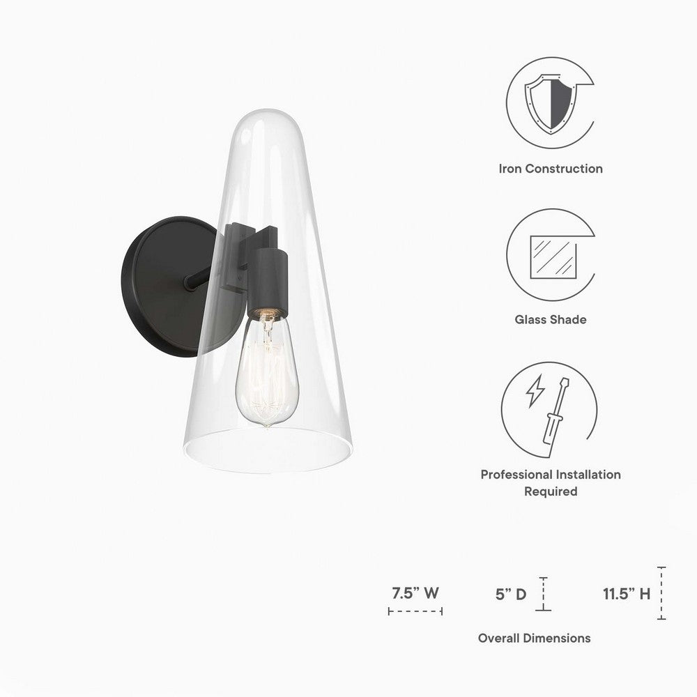 Beacon 1-Light Wall Sconce by Modway| Black