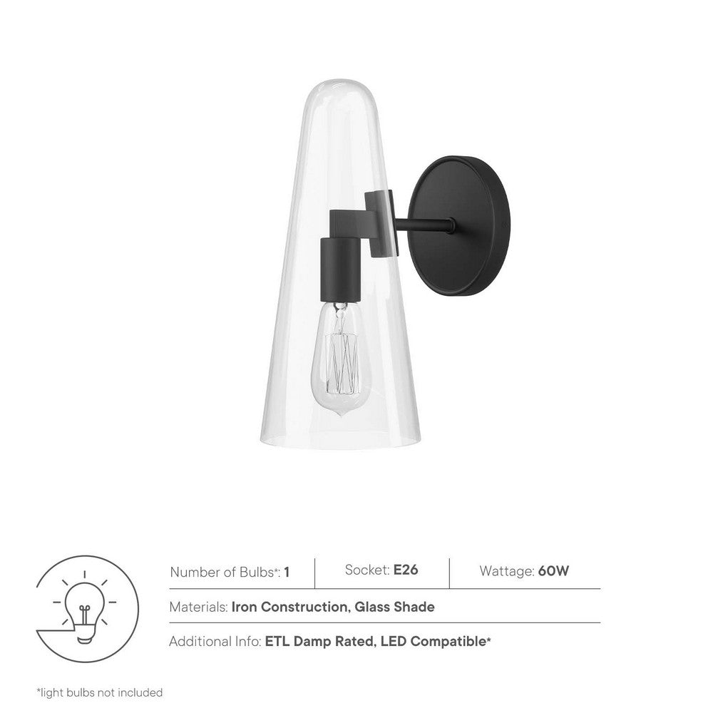 Beacon 1-Light Wall Sconce by Modway| Black