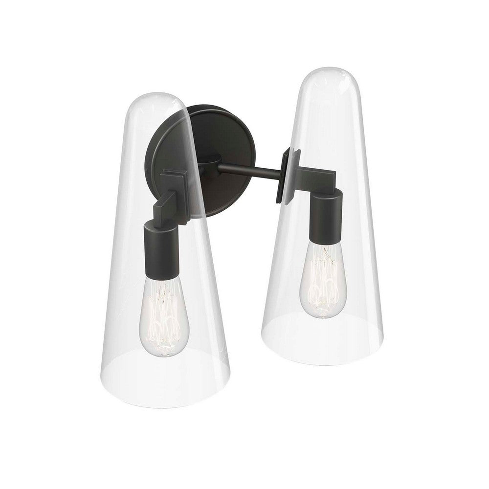 Beacon 2-Light Wall Sconce by Modway| Black