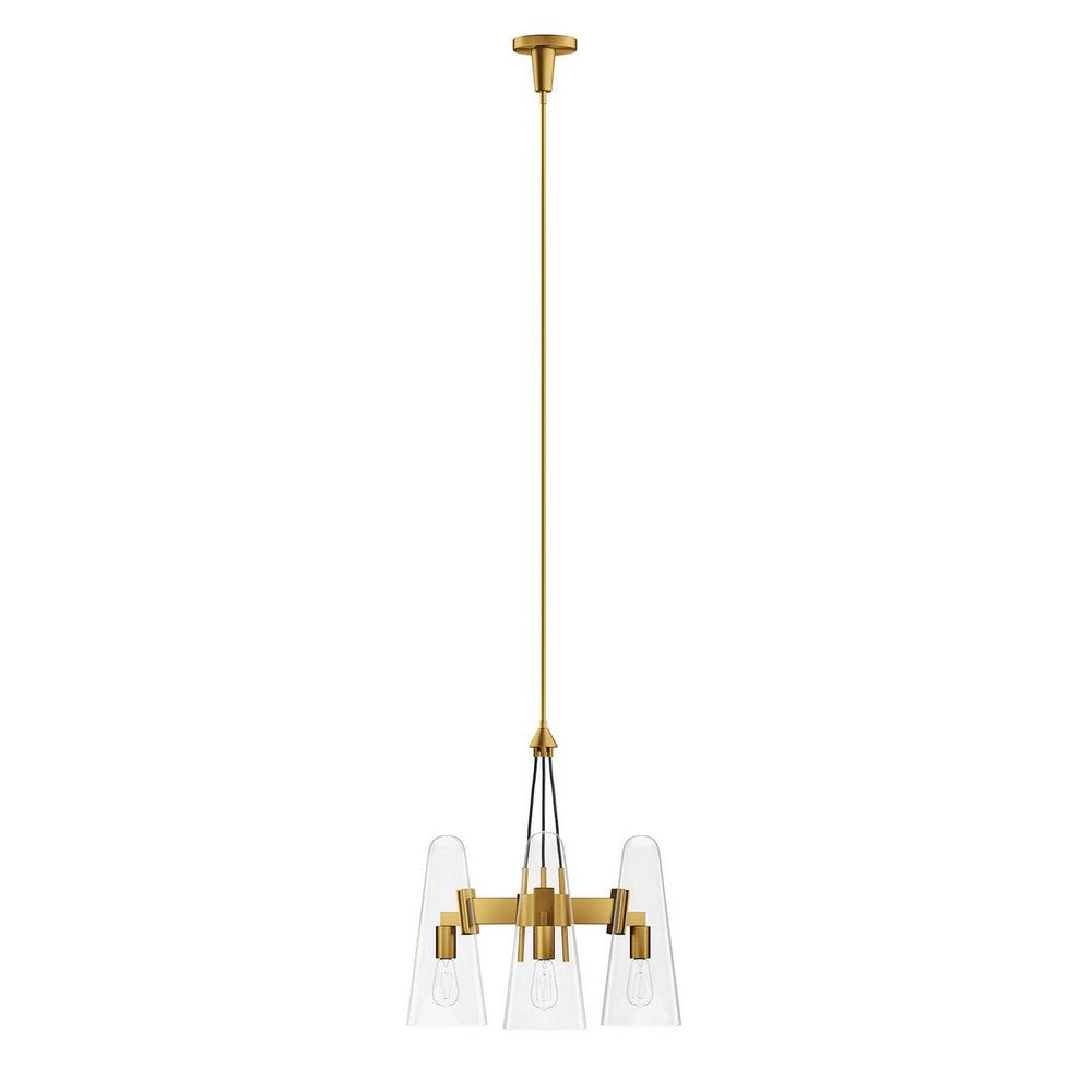 Beacon 3-Light Pendant Light by Modway| Brown