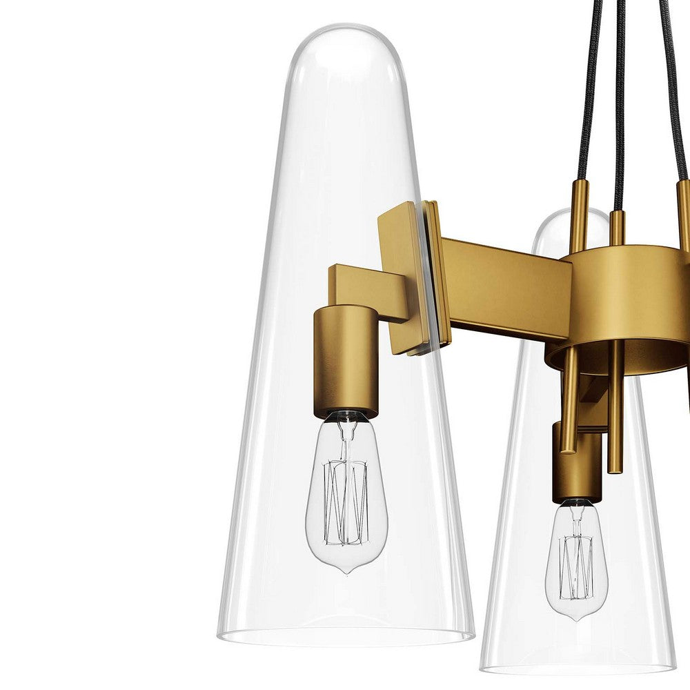 Beacon 3-Light Pendant Light by Modway| Brown