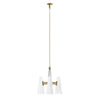 Modway Beacon 3-Light Pendant Light in Opal Satin Brass Brown 20.5 x 20.5 x 73 MDY-EEI-5647-OPA-SBR