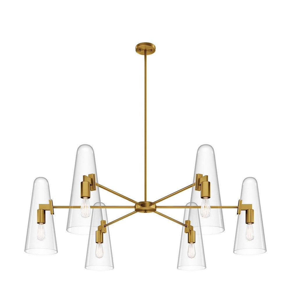 Beacon 6-Light Chandelier in Clear Satin Brass MDY-EEI-5648-CLR-SBR