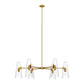 Beacon 6-Light Chandelier in Clear Satin Brass