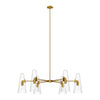 Beacon 6-Light Chandelier in Clear Satin Brass