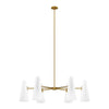 Beacon 6-Light Chandelier in Opal Satin Brass