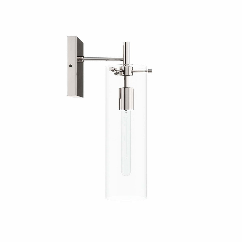 Modway Skylark Wall Sconce in Clear Polished Nickel Silver 5 x 8.5 x 17 MDY-EEI-5649-CLR-PON