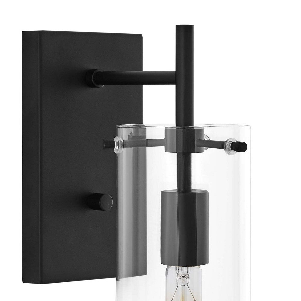 Modway Skylark Wall Sconce in Clear Black 5 x 8.5 x 17 MDY-EEI-5650-CLR-BLK