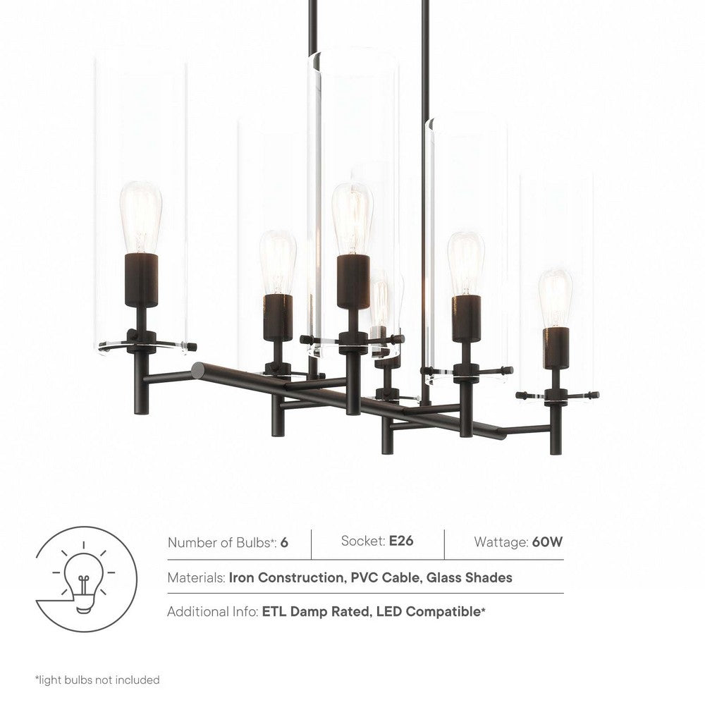 Skylark 6-Light Chandelier by Modway| Black