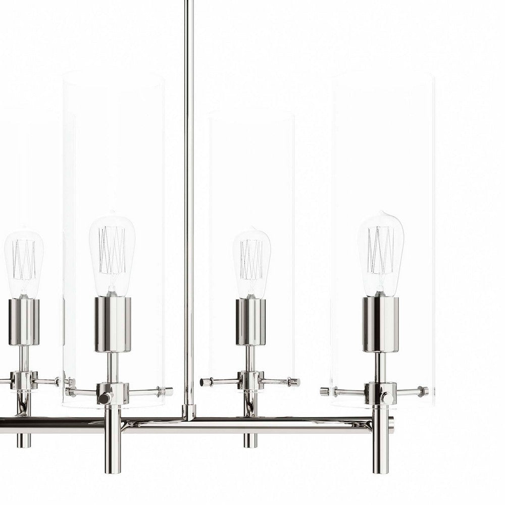 Modway Skylark 6-Light Chandelier in Clear Polished Nickel MDY-EEI-5651-CLR-PON