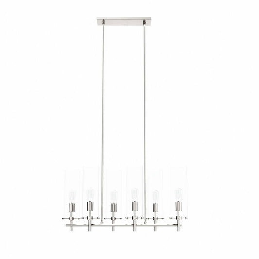 Modway Skylark 6-Light Chandelier in Clear Polished Nickel