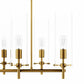 Modway Skylark 6-Light Chandelier in Clear Satin Brass MDY-EEI-5651-CLR-SBR