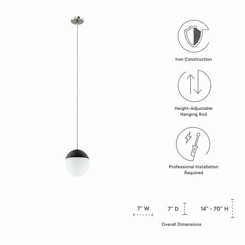 Stellar 1-Light Pendant Light by Modway| Silver