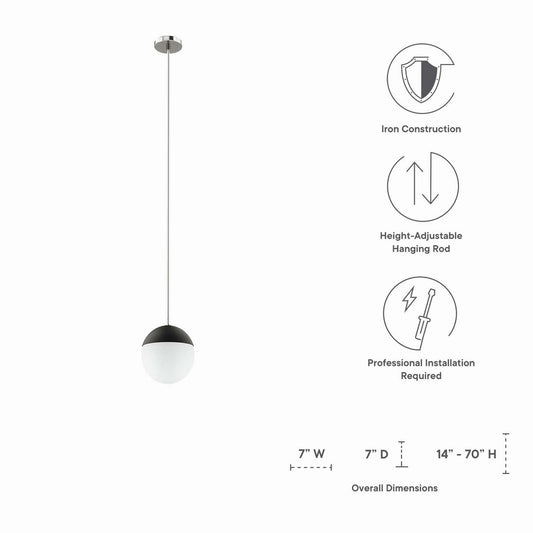 Stellar 1-Light Pendant Light by Modway| Silver