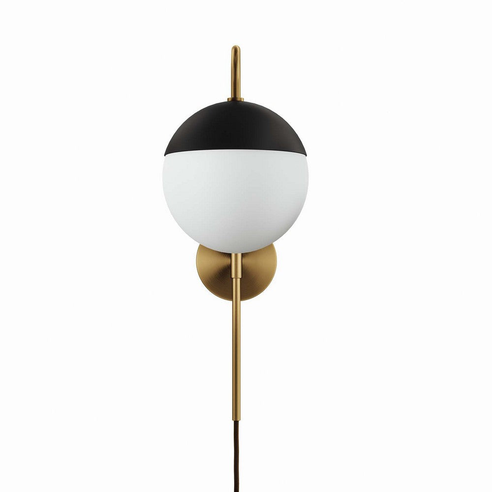 Modway Stellar 1-Light Wall Sconce in Opal Satin Brass