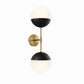 Modway Stellar 2-Light Wall Sconce in Opal Satin Brass Brown 7 x 8 x 23 MDY-EEI-5657-OPA-SBR