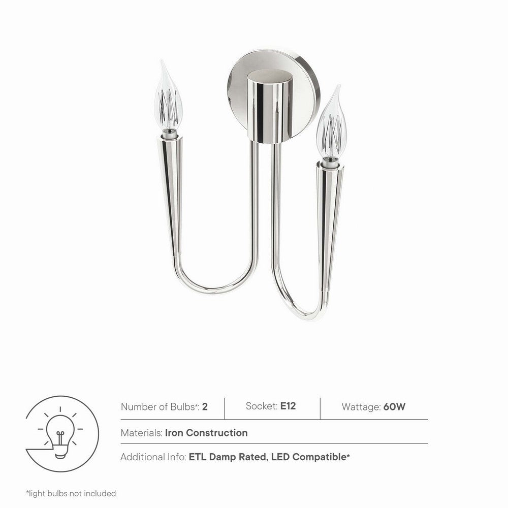 Penrose 2-Light Wall Sconce by Modway| Silver