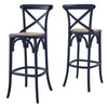 Modway Gear X-Back Wood Bar Stool in Midnight Blue