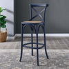 Modway Gear X-Back Wood Bar Stool in Midnight Blue
