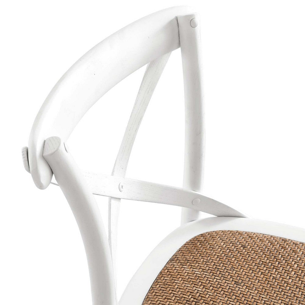 Modway Gear X-Back Wood Bar Stool in White