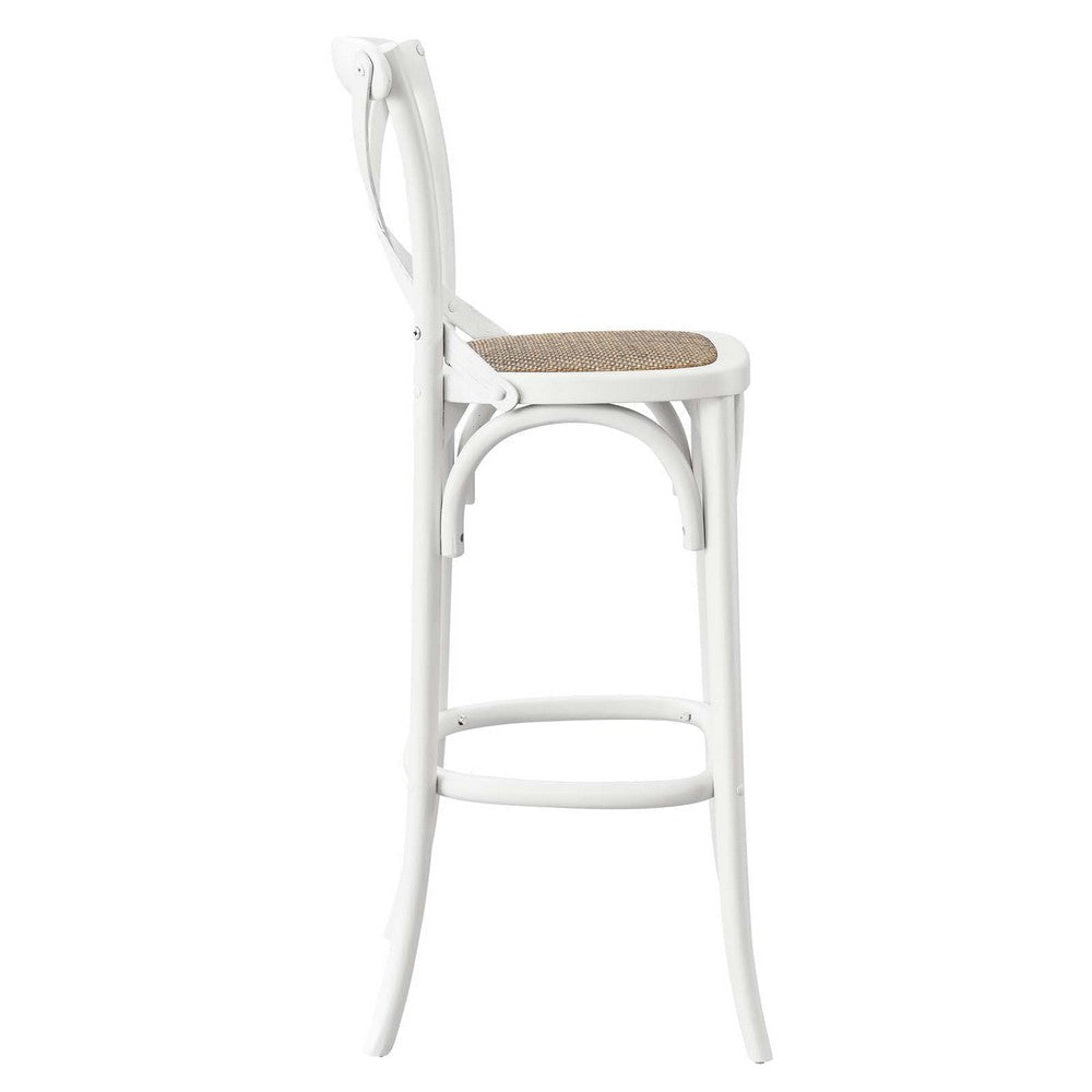 Modway Gear X-Back Wood Bar Stool in White