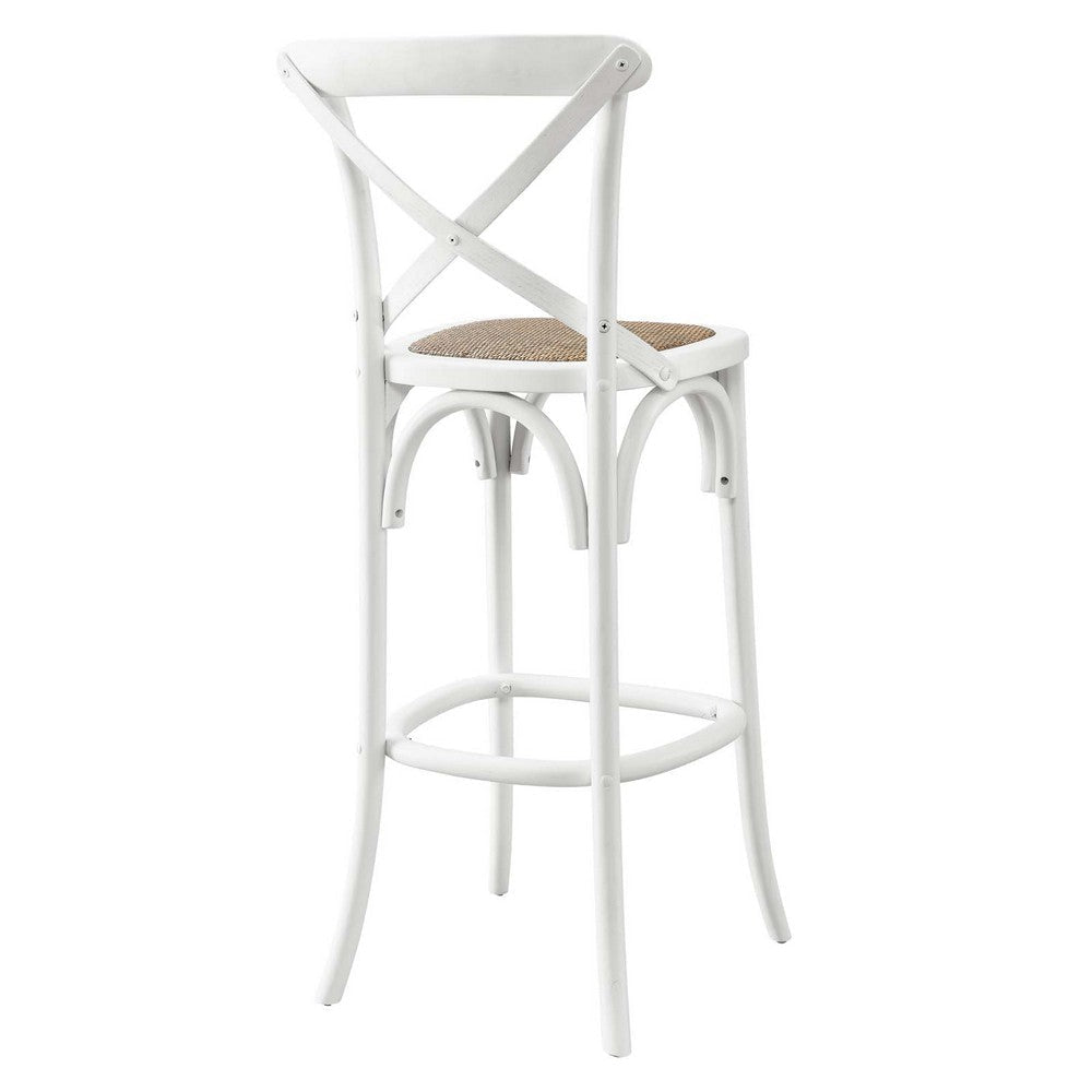 Modway Gear X-Back Wood Bar Stool in White