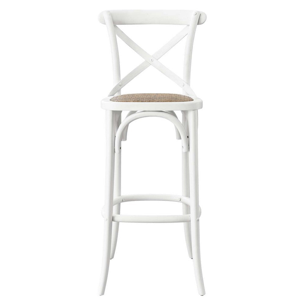 Modway Gear X-Back Wood Bar Stool in White