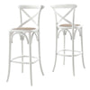 Modway Gear X-Back Wood Bar Stool in White
