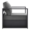Modway Tahoe Aluminum Outdoor Patio Armchair in Gray Charcoal