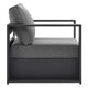 Modway Tahoe Aluminum Outdoor Patio Armchair in Gray Charcoal