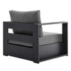 Modway Tahoe Aluminum Outdoor Patio Armchair in Gray Charcoal