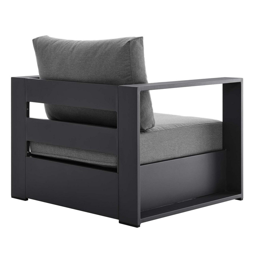 Modway Tahoe Aluminum Outdoor Patio Armchair in Gray Charcoal