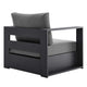 Modway Tahoe Aluminum Outdoor Patio Armchair in Gray Charcoal