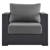 Modway Tahoe Aluminum Outdoor Patio Armchair in Gray Charcoal