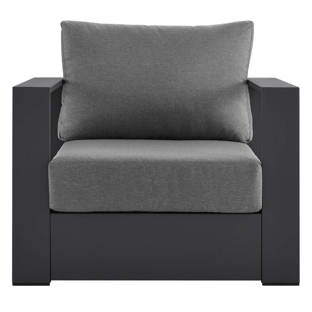 Modway Tahoe Aluminum Outdoor Patio Armchair in Gray Charcoal