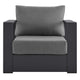 Modway Tahoe Aluminum Outdoor Patio Armchair in Gray Charcoal