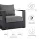 Modway Tahoe Aluminum Outdoor Patio Armchair in Gray Charcoal