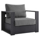 Modway Tahoe Aluminum Outdoor Patio Armchair in Gray Charcoal